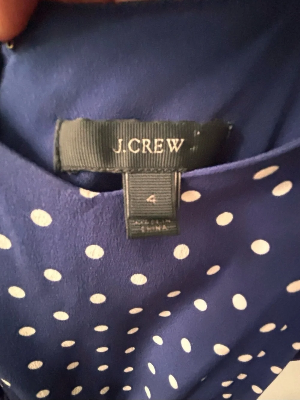 J. Crew Navy Blue Polka Dot 100% Silk Midi Dress SZ 4 Relaxed Fit Coquette - Picture 8 of 14